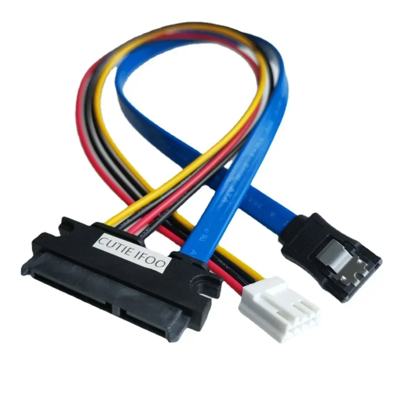FDD 4Pin Buchse SATA 3,0 Stecker Auf 22Pin 7 + 15 Daten Netzteil Integrierte Kabel Für ITX Computer Mainboard SSD Optische Festplatte Image
