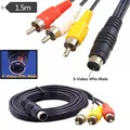 Supply Video S- MD4P 3 RCA Male To 4 Pin S-video Adapter Cable Cord 3rca NEW Red Yellow White