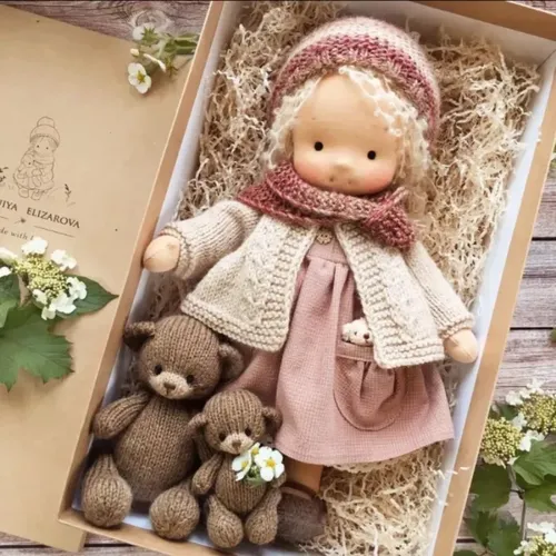 EINE Waldorf Puppe Native Emaille Puppe Künstler Handgemachte Kawaii kinder Weihnachten Geschenk