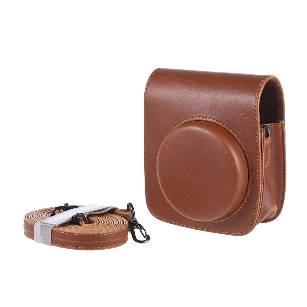 Vintage Pu Kamera Fall Tasche Tasche Abdeckung Schutz mit Riemen für Fujifilm Instax Mini 90 Sofort bild kamera schwarz braun Marke