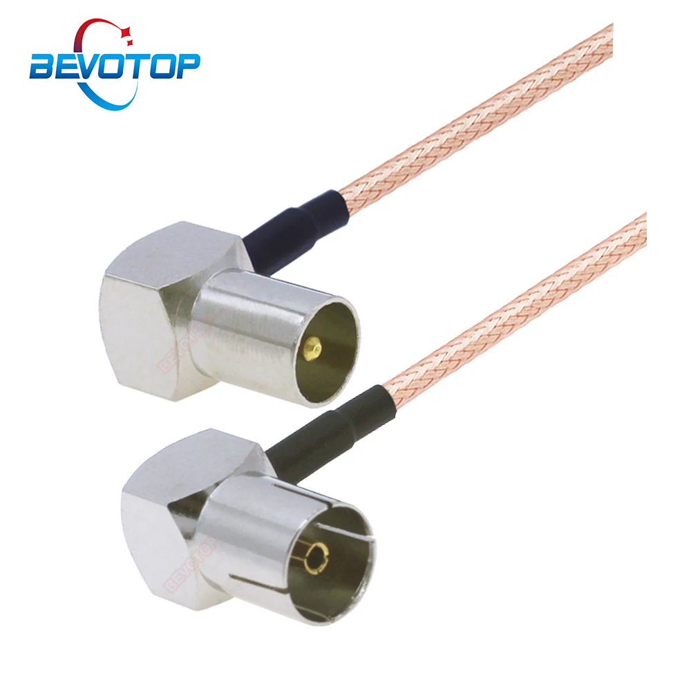 RG179 Kabel 75 Ohm TV-Stecker 90 ° zum TV Female 90er ° Rechtwinkliger Stecker RG-179 Pigtail TV Antennenkabel Jumper TV Antenne RF Koaxialkabel Image