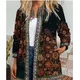 Multicolors Flower Printed Casual Blazer Women Winter Indie Folk Jacket Long Sleeve Vintage Coat