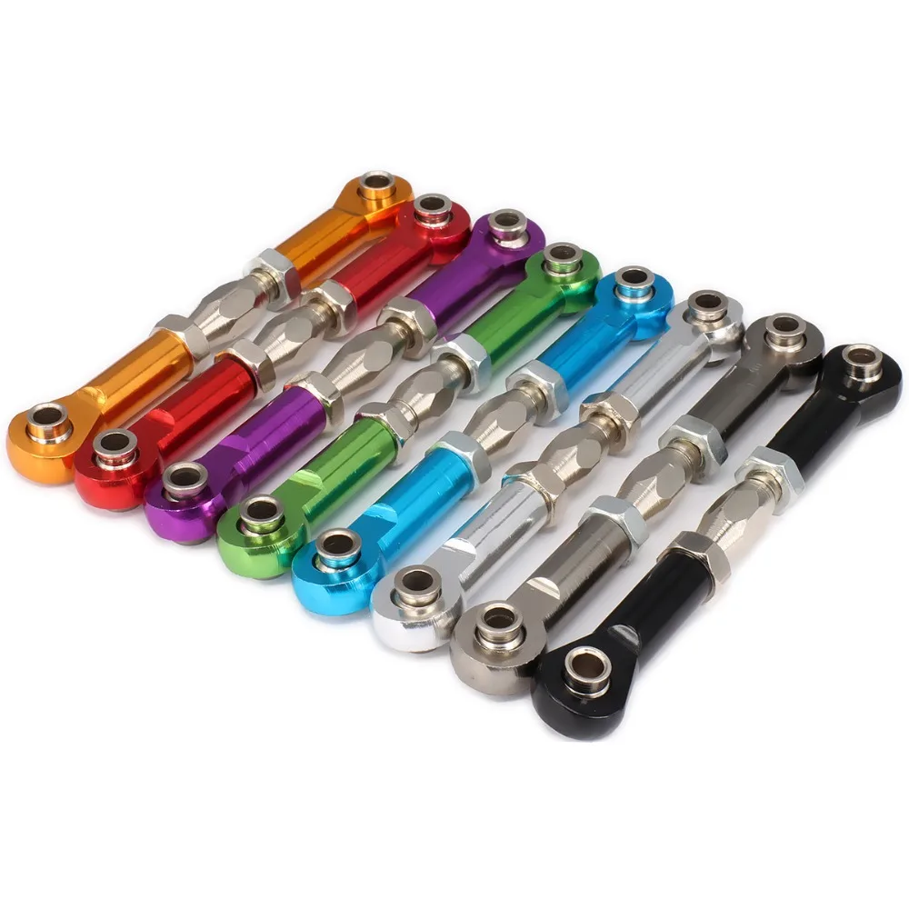 Einstellbare Servo Gestänge Ziehen Lenkung Stangen Arme M4 Gewinde 3mm Loch 69-80mm Lange Für RC Hobby modell Auto Verbesserte Hop-Up Teile