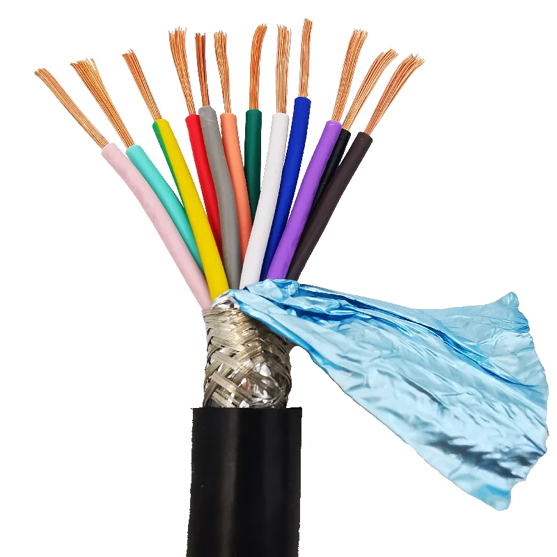 Abgeschirmtes kabel UL2464 18AWG 2 3 4 5 6 7 8 core 26 24 22 20AWG 10 12 14 16 20 24 core geschirmt draht Reinem kupfer RVVP control draht signal draht Image