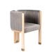 Statements By J 30" H Brown and Gray Solid Ash Wood/Velvet/Metal Monaco Dining Chair, Modern Dining Chair, Dining Room Furniture