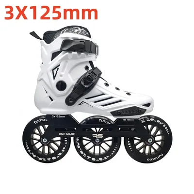 3*125mm Big Wheel Inline Skates für Downhill Street Road Fast Speed Rollschuh 3 Räder 125mm