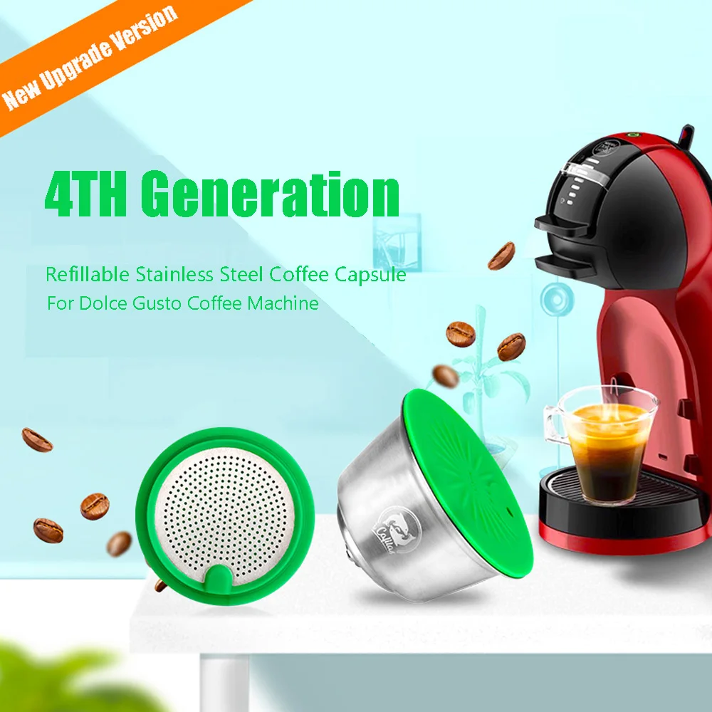 Neues Upgrade der 4. Generation Kaffeekapsel für Dolce Gusto Kaffeemaschine Edelstahl Crema Maker nachfüllbare Espressopads Image