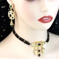 Sun spicems Kristall Marokko Braut Schmuck Sets Ohrring Choker Halskette für Frauen Gold Farbe
