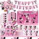 Disney Minnie Maus Geburtstags feier Dekorationen liefert rosa Minnie Pappbecher Teller Serviette