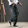 Street Fashion Männer Jeans Retro Blau Gedruckt Designer Große Tasche Casual Cargo Hosen Hombre Hip Hop Jogger Männer Lose Zerrissene Jeans