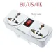 White Portable Universal Wall socket EU US UK extension socket 250V 6A 10A 125V power converter plug