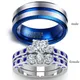 Paar Ringe-männer 8mm Blau Edelstahl Stee Ring frauen Blau Ring 2 0 ct Herz Kristall Braut hochzeit
