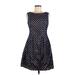 Vince Camuto Casual Dress - A-Line High Neck Sleeveless: Blue Dresses - Women's Size 6