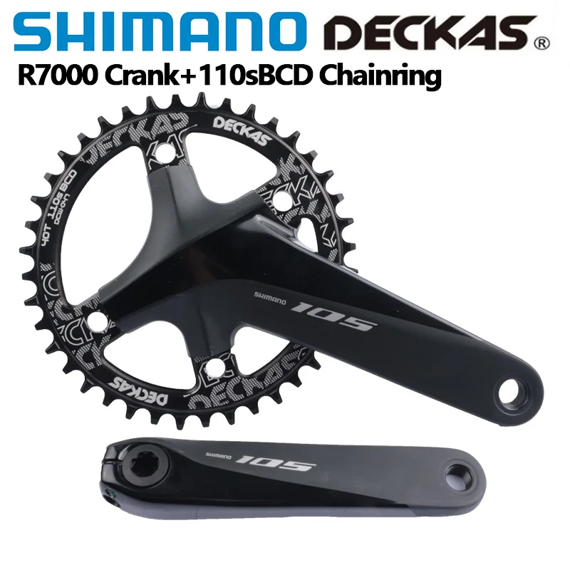 Shimano 105 R7000 Ultegra R8000 Kurbel 11 Geschwindigkeit R7100 12 Geschwindigkeit Mit Deckas 110sBCD Kettenblatt Rennrad Kurbelgarnitur Für Rennrad Image