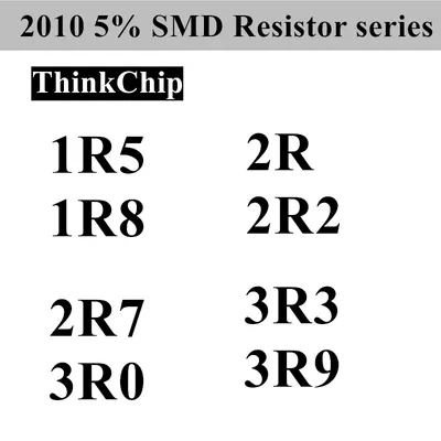 (200 stücke) 2010 5% SMD Widerstand serie 25 STÜCKE * 8 Werte (1R5 1R8 2R 2R2 2R7 3R0 3R3 3R9) Image