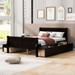 Solid Pine Wood Platform Bed with 4 Storage Drawers,Full Size Bed Frame with Headboard & Footboard（4 Colors）