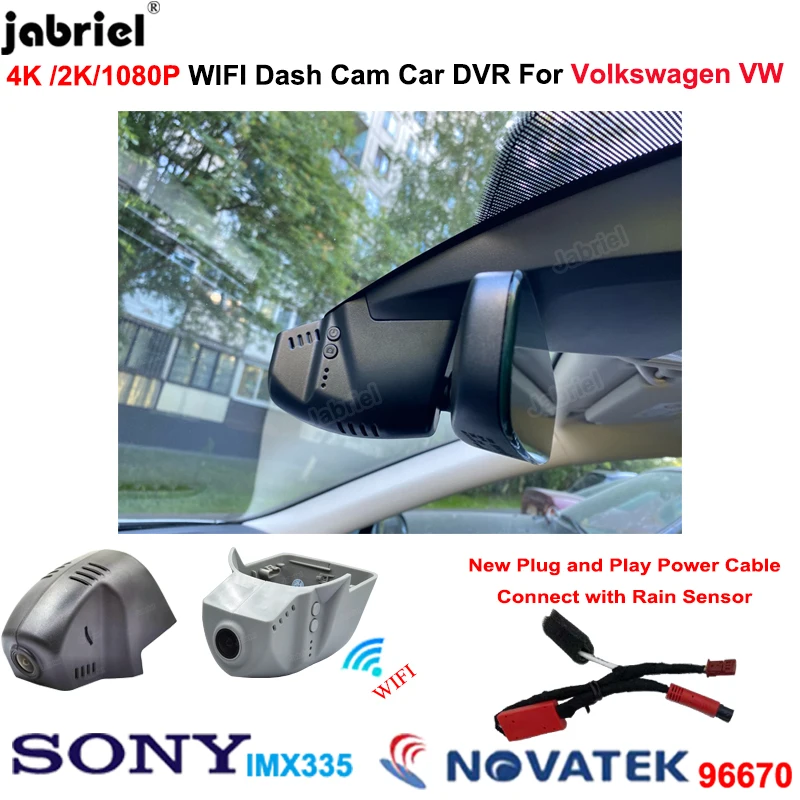 Plug and Play 2K 4K Wifi Dash Cam Für Volkswagen VW Atlas Tiguan 2 II mk2 Passat B8 Arteon Touran Golf 4K Auto Dvr für Seat Ateca Image