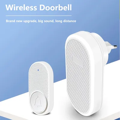 Wireless Doorbell Smart Home 200m Long Distance Remote Control Multi-tone Welcome Door Bell Volume Adjustment EU US Plug White