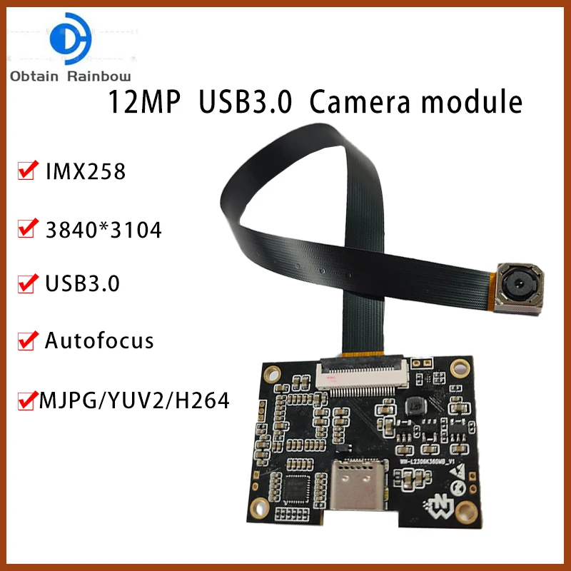 4k 12mp hd usb 3,0 kamera modul imx258 cmos weitwinkel autofoucs h.264 uvc plug and play typ-c Image