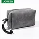 UGREEN Leather Storage Bag for Earphone USB Cable Organizer Bag for Headphones Charger Cell Phones