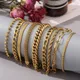 USENSET 9 Pcs / Lot Stainless Steel Chain Bracelet Set Unisex Fashion Wrist Jewelry Cuban Link