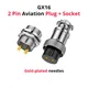 GX16 Industrial Gold-plated 2 Pin/3 Pin /4 Pin Aviation Male Plug / Female Socket Connector 2 Core