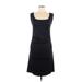 Fig Casual Dress - A-Line Square Sleeveless: Black Solid Dresses - Women's Size Medium