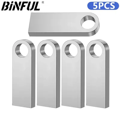5PCS USB-Flash-Laufwerk 64GB 32GB 16GB 8GB 4GB 2GB 1G Stick Pendrive ф Nazir Wasserdicht Silber U Image