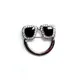 Crystals Black Enamel Charm Eyeglasses Holder Pin Brooch Badge Fashion Jewelry Accessories New