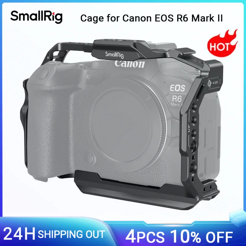 SmallRig R6 Mark II Kamera Käfig für Canon EOS R6 Mark II mit Dual NATO Schienen Quick Release Platte Kalt schuh für Mic Licht-4159 Image