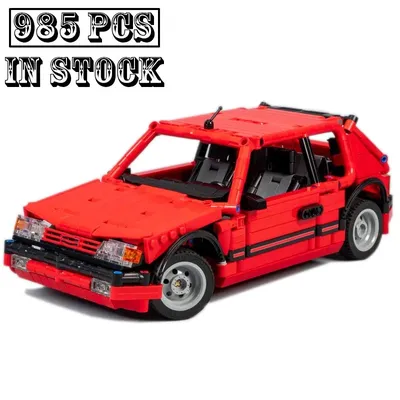 Neues MOC- 109517 205 Rote Version Supercar Rennwagen Modell Technischer Baustein Lernspielzeug Image