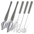 2/5 Pcs Candy Dipping Tools Chocolate Dipping Fork Spoons Set Culinary Stainless Steel Chef Art