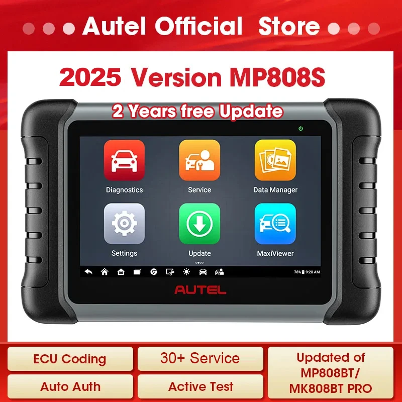 Autel MaxiPRO MP808S Diagnosetools Bidirektionale Steuerung OBD2 Professioneller Kfz-Scanner ECU-Codierung PK MK808BT PRO Image