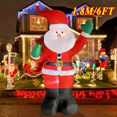 Rucksack Santa Claus Weihnachts dekoration aufblasbare Spielzeuge mit LED-Licht 1 8 m aufblasbare