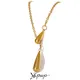 Yhpup Wasser Tropfen Mode Cast Anhänger Halskette Gold Farbe Trendy Edelstahl Schmuck Collier