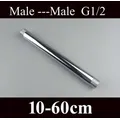 10/15/20/25/30/40/50/60cm stainless steel shower extension rod double male thread G1/2