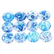 Onwear mix blau keramik blume foto anhänger glas cabochon 12mm 14mm 20mm 25mm runde dome diy schmuck