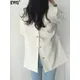 [EWQ] Korea Chic Langarm Frauen Lose Frauen Blazer Schwarz Büro Kleidung Einfache Königin Anzug