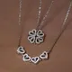 Fashion Stainless Steel Love Magnetic Pendant Necklace for Women Clover Necklace Heart Shaped Clover