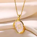 Alphabet Choker Letter Necklaces For Women Men Initial Necklace Drop Oil A-Z Collares Aesthetic