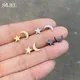 Stainless Steel Star Moon Stud Earrings for Women Korean Minimalist Earrings Golden Moon Sun