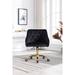 Home Upholstered Office Desk Chair, Modern Adjustable Swivel Shell Computer Chair, Cute Vanity Chair with Wheel, for Living Room