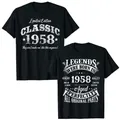 65 Years Old Vintage Classic Car 1958 65th Birthday T-Shirt Legends Born In 1958 65-Year-Old Sayings