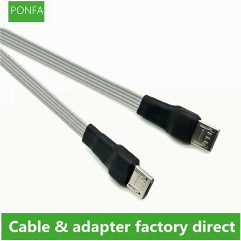 Micro USB 5pin Flach Kabel Micro USB 2,0 Stecker auf Micro USB 2,0 Männlichen und Weiblichen Verlängerung Kabel 0,1 m/0,2 m/0,3 m/0,5 m/1m/2m Image