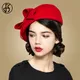 Fs elegante Baskenmütze Frauen Wolle Filz Fascinators Fedora rote Frauen Kirche Hüte weiß schwarz