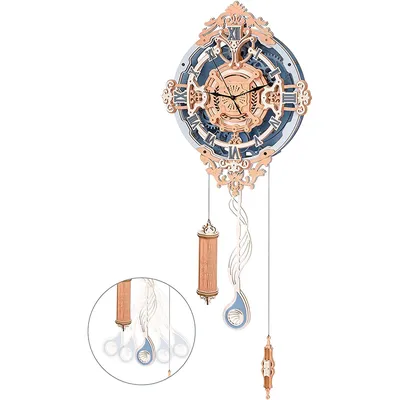 Robotime Rokr Romantische Notiz-Wanduhr, 3D-Holzpuzzle, IQ-Puzzle, Modellbaustein-Set für Kinder und Image