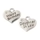 Fashion Alloy Heart Happy Birthday Daughter In Law Pendant Charms 15*17mm 50pcs