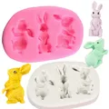 3D Stehen Ostern Niedlichen Kaninchen Silikon Form Küche Backen Dekoration Werkzeug Harz DIY Bunny