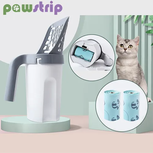 Katzenstreu Schaufel Selbst-reinigung Große Kapazität Katzenstreu Scooper mit Gebaut-in Poop Tasche