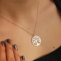Baum des Lebens Anhänger Edelstahl Halskette für Frauen Männer Silber Farbe Kette Halsketten Schmuck